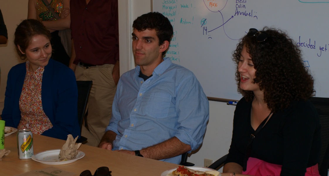 Olivia Walch '11, Bert Cortina '11 and Alena Stern '12 pass along their words of wisdom